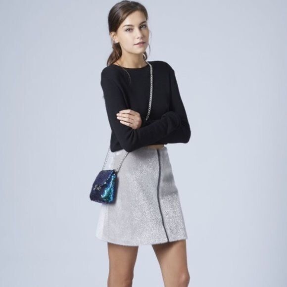 🚨 3 for $25 - FAUX Fur Zip through A-Line Skirt - Picture 1 of 4